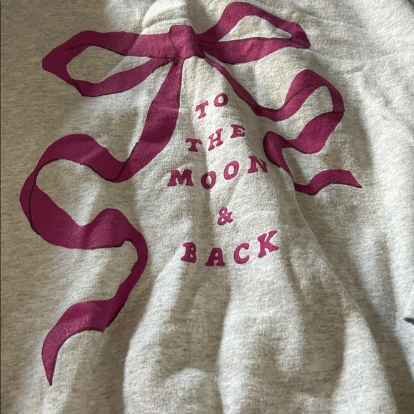 Gray Sweatshirt with Pink Ribbon Design - Picture 2 of 2